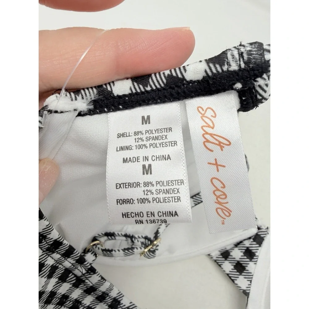Salt + Cove Juniors Size Medium Gingham Sunset Palms Underwire Bikini Top 948